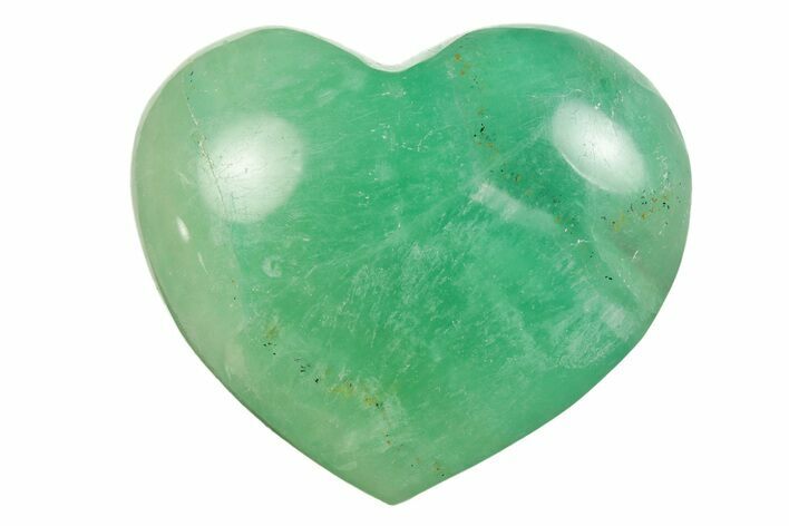 Polished Fluorescent Green Fluorite Heart - Madagascar #246445